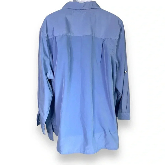 Only Necessities Blue Button-Up Blouse - Size 30W - Picture 2 of 7